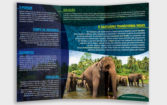 folder / interno - Santuário de Elefantes