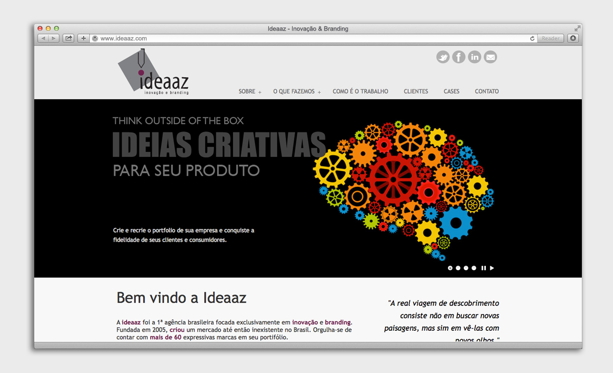 site Ideaaz - página inicial