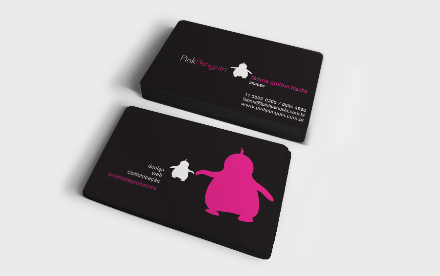 cartão Pink Penguin