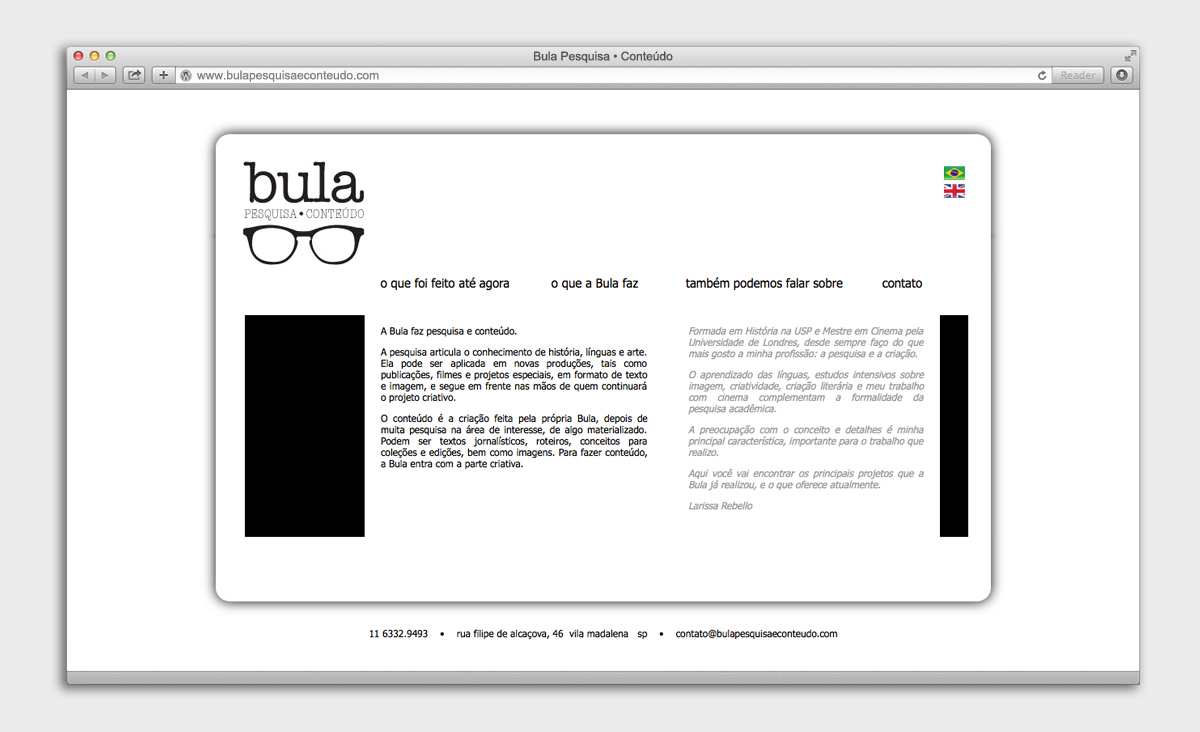 site Bula - página inicial