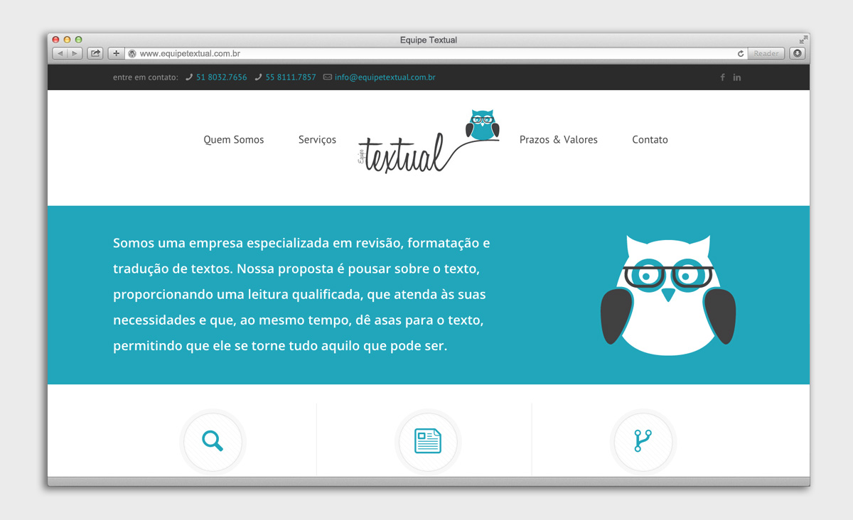 site Equipe Textual - Home